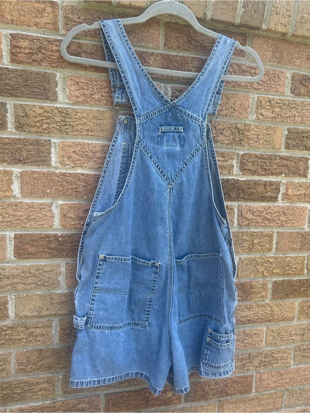Old Navy Light Blue Denim Short Overalls size small - Picture 12 of 13